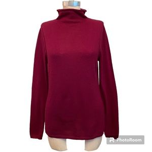 100% cashmere sweater.  2-ply cashmere, maroon - Size Medium